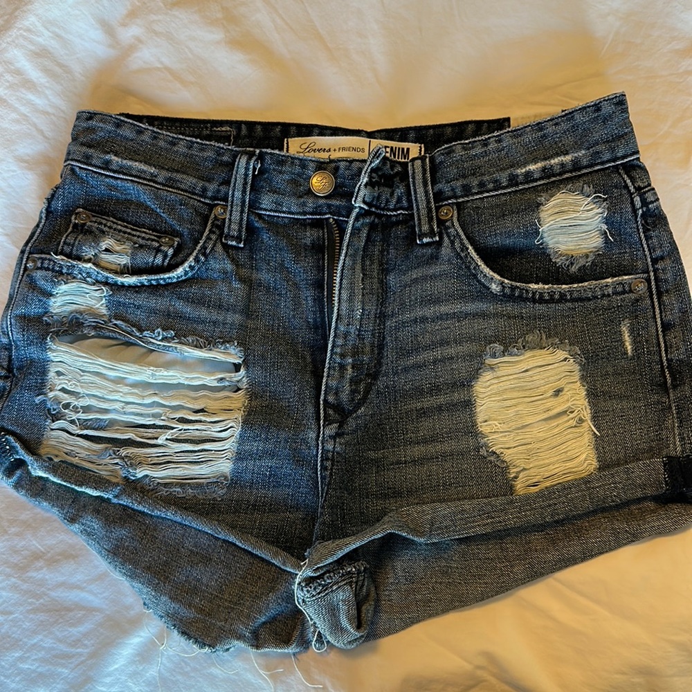 Lovers + Friends Jean high waisted short Jean shorts size 27